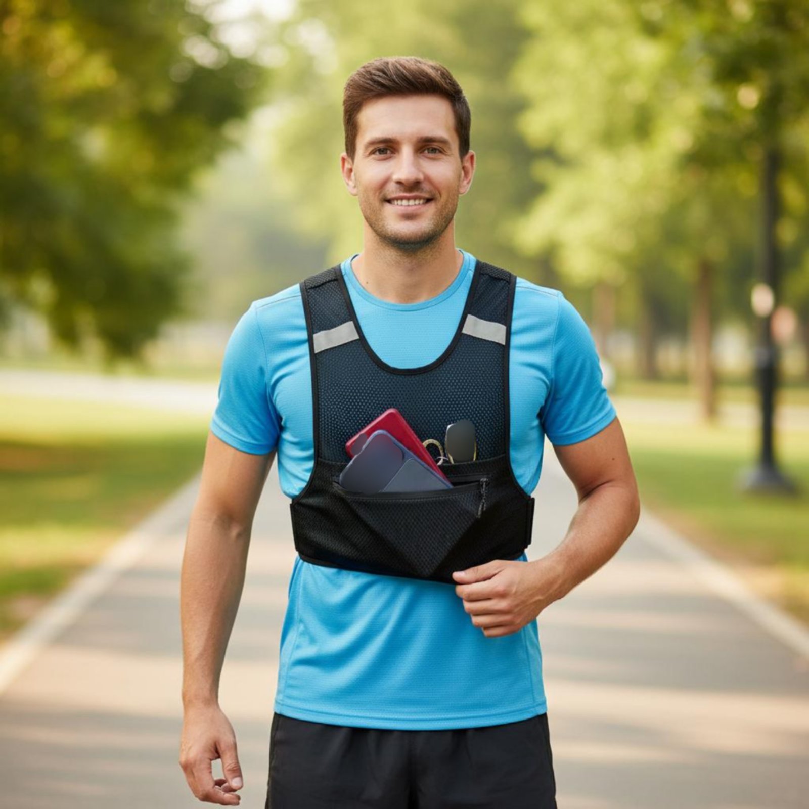 Reflective Running Vest Lightw - Running Gear Hydration ulasan dan harga