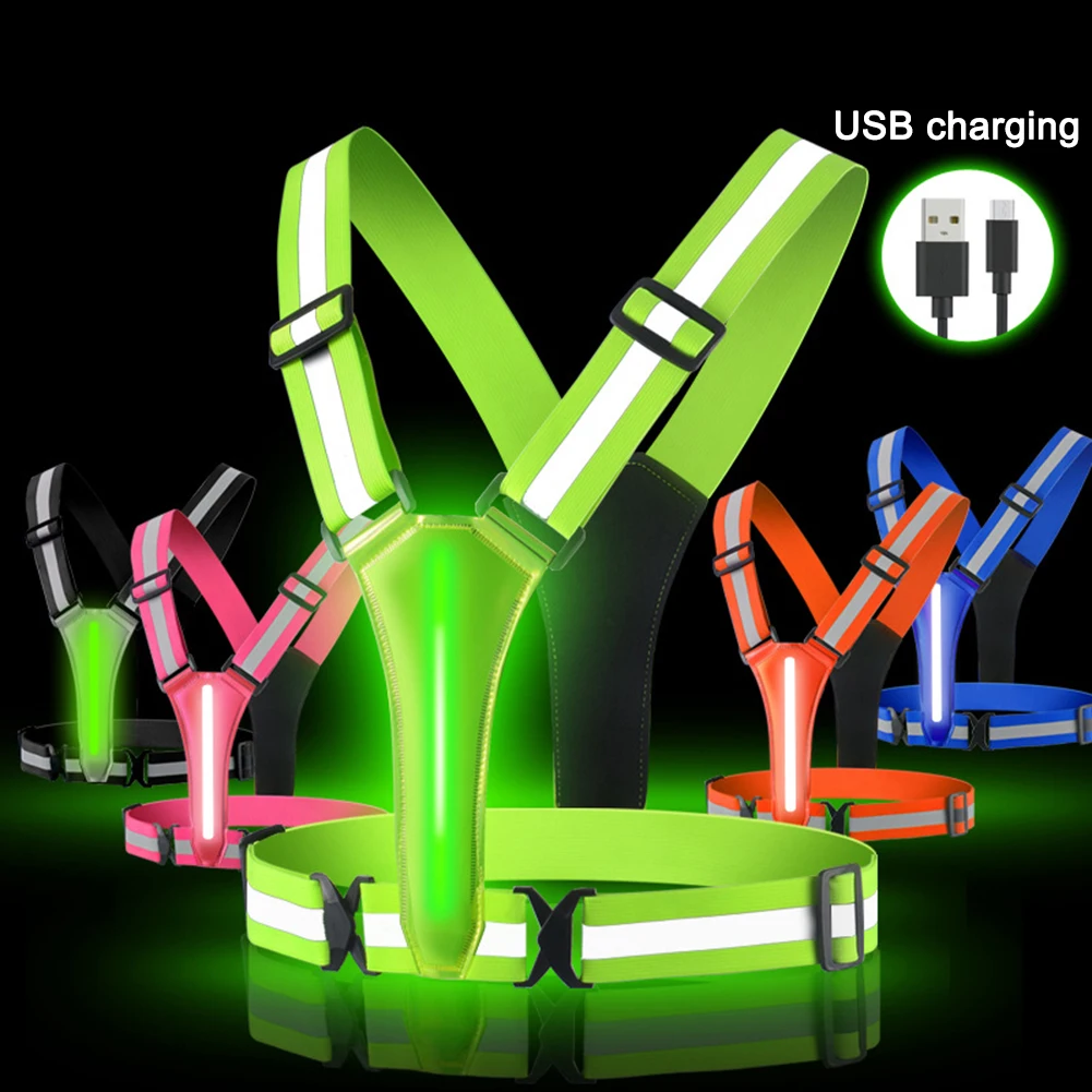 LED Running Vest USB Rechargea - Reflective Running Gear Vest ulasan dan harga