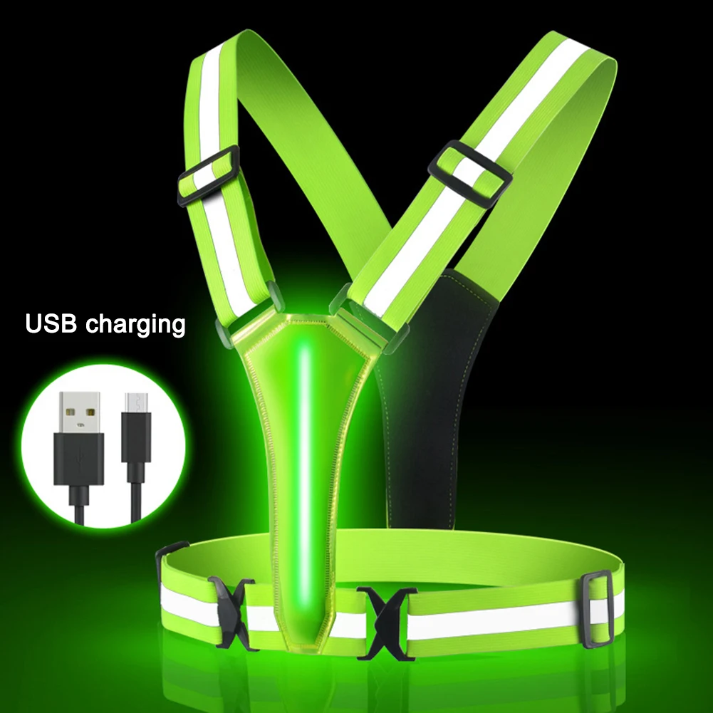 LED Running Vest USB Rechargea - Reflective Running Gear Vest ulasan dan harga