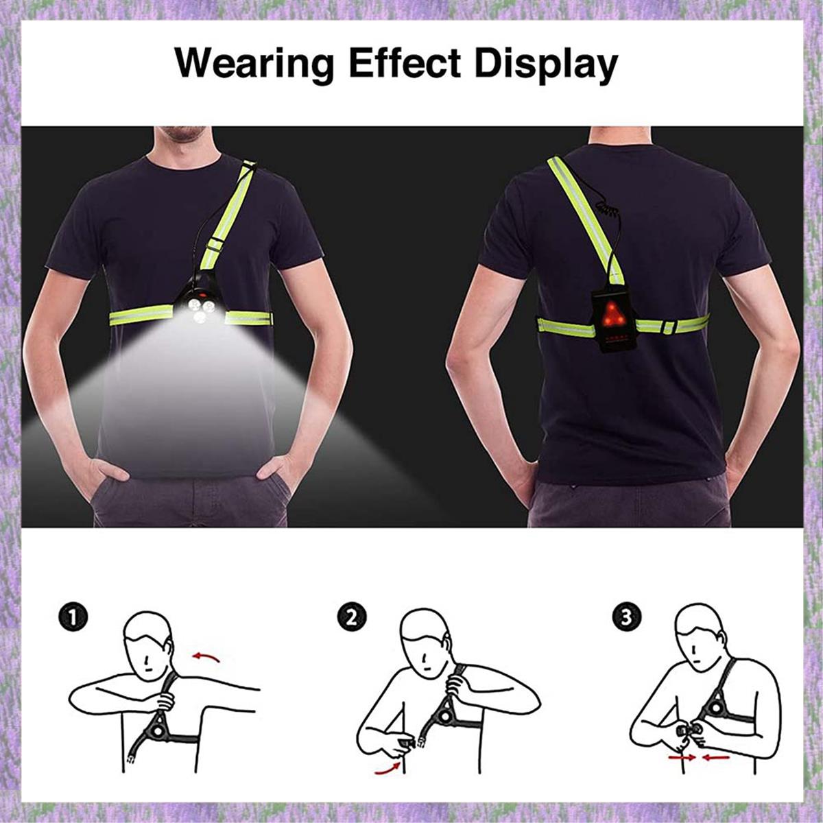 A63K-Night Running Lights For  - Reflective Running Gear Vest ulasan dan harga