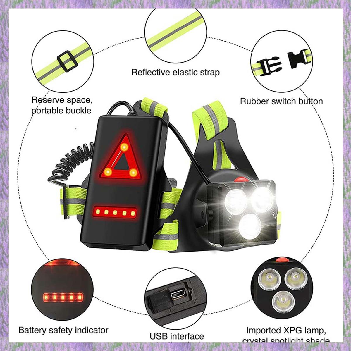 A63K-Night Running Lights For  - Reflective Running Gear Vest ulasan dan harga