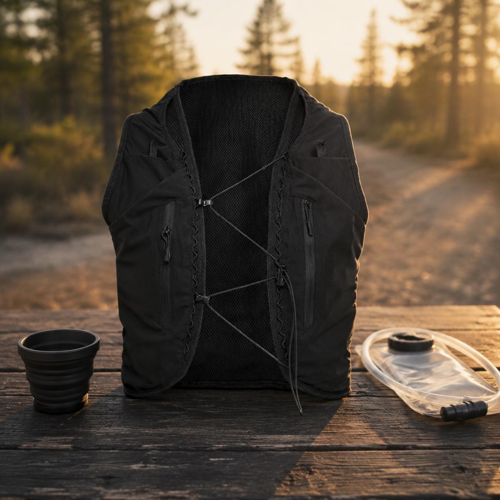 Black Hydration Vest Backpack  - Running Gear Hydration ulasan dan harga